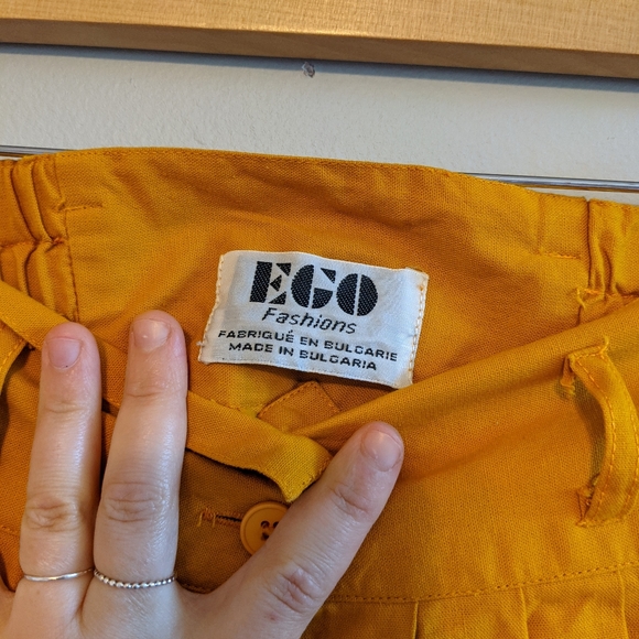 EGO FASHIONS Vtg Mustard A-line Midi Skirt - Picture 7 of 10